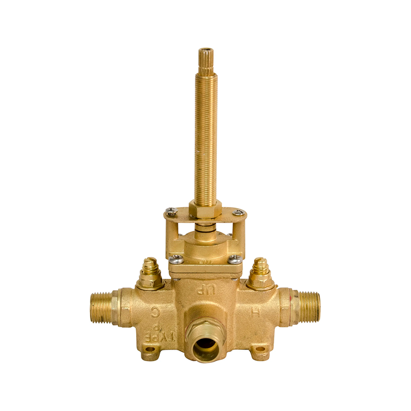 East Linear 1 Way Pressure Balance Shower Mixer - Wall Mount - 7" Brass/Polished Gold