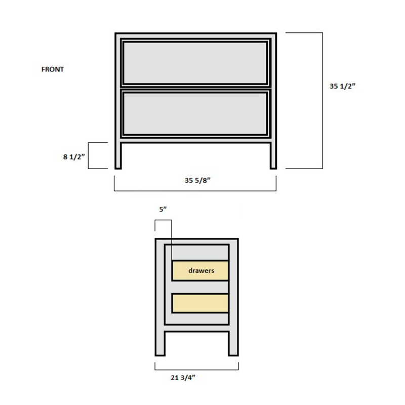Lexington 2 Drawers Bathroom Vanity with Quartz Sink - Floor Mount - 36" Wood/White