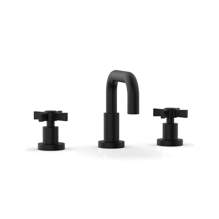 Basic Bathroom Faucet - Widespread - 8" Brass/Matt Black