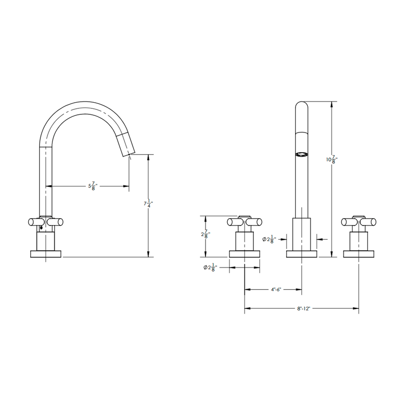 Basic Bathroom Faucet - Widespread - 8" Brass/Satin Brass