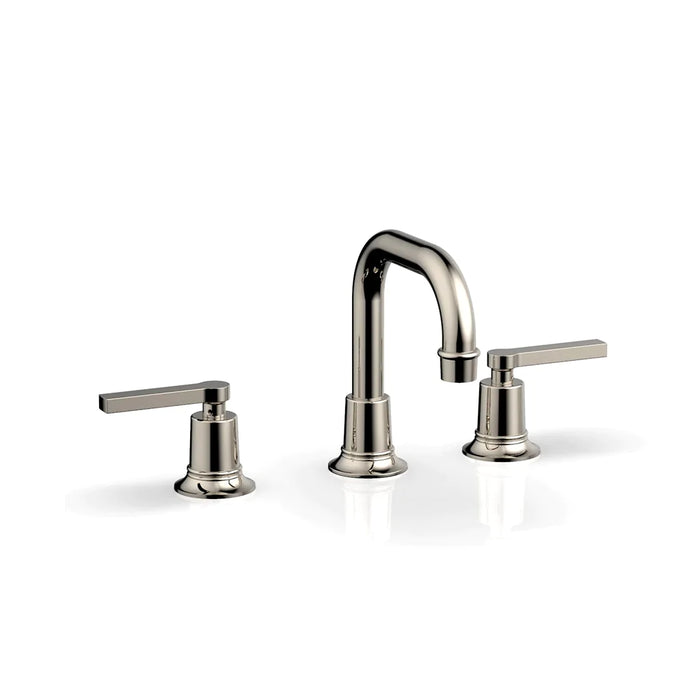 Hex Modern Bathroom Faucet - Widespread - 8" Brass/Polished Nickel