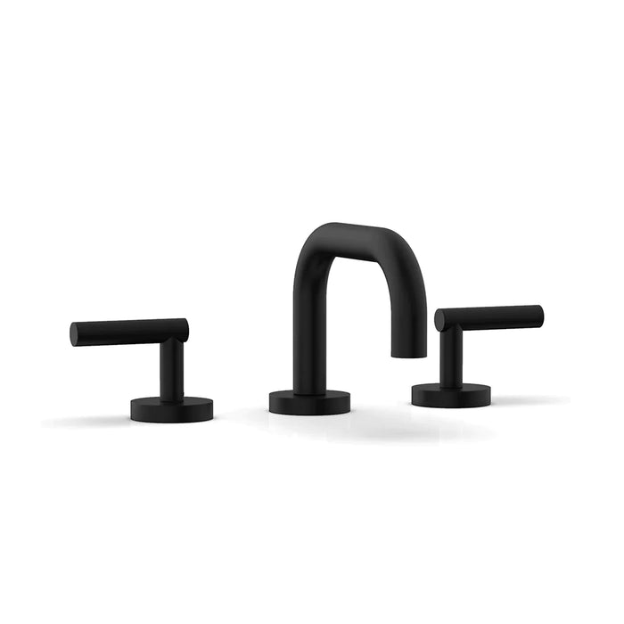 Transition Bathroom Faucet - Widespread - 8" Brass/Matt Black