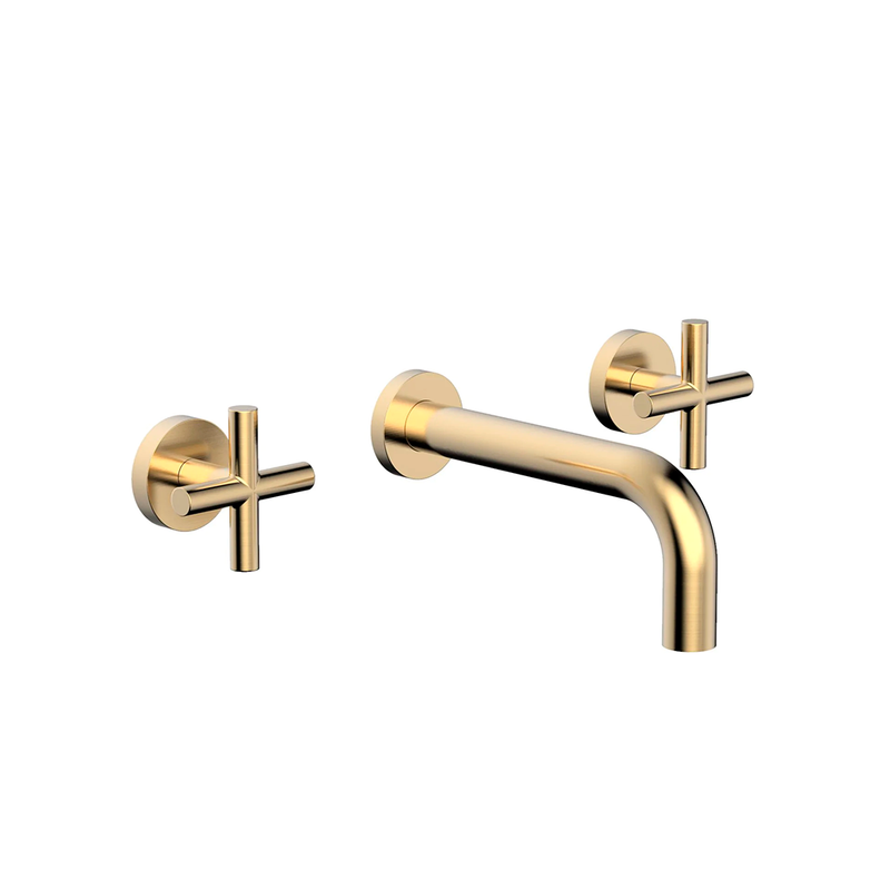 Transition Complete Tub Faucet - Widespread-Wall Mount - 8" Brass/Satin Brass