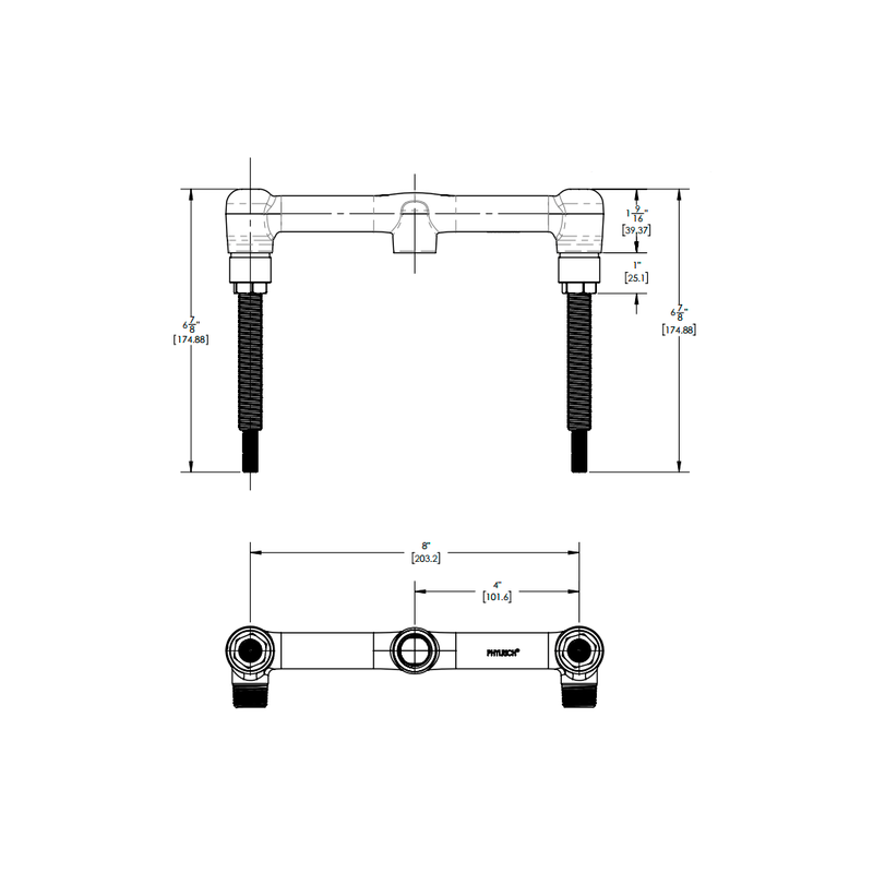 Transition Complete Tub Faucet - Widespread-Wall Mount - 8" Brass/Satin Brass