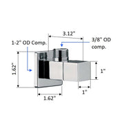 Cubic Angle Stop Valve - Wall Mount - 3" Brass/Polished Chrome