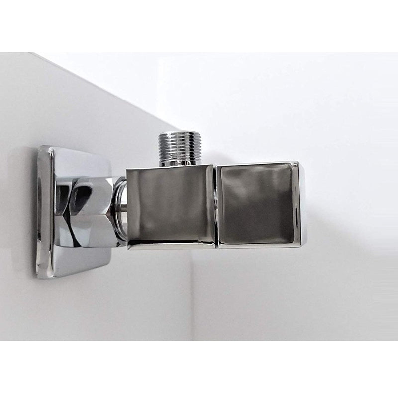 Cubic Angle Stop Valve - Wall Mount - 3" Brass/Polished Chrome