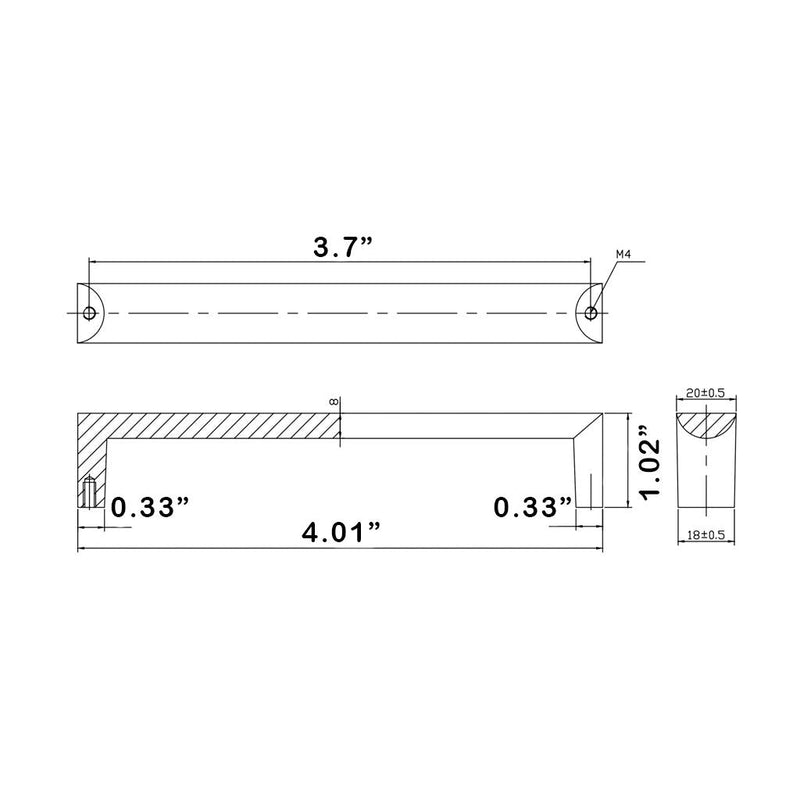 Zamak Cabinet Pull Handle - Cabinet Mount - 5" Brass/Brushed Nickel