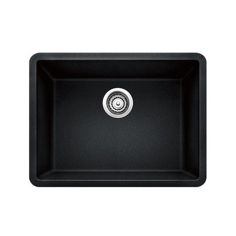 Granite Single Bowl Kitchen Sink - Under Mount - 24" Stainless Steel/Black