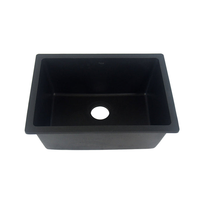 Granite Single Bowl Kitchen Sink - Under Mount - 24" Stainless Steel/Black