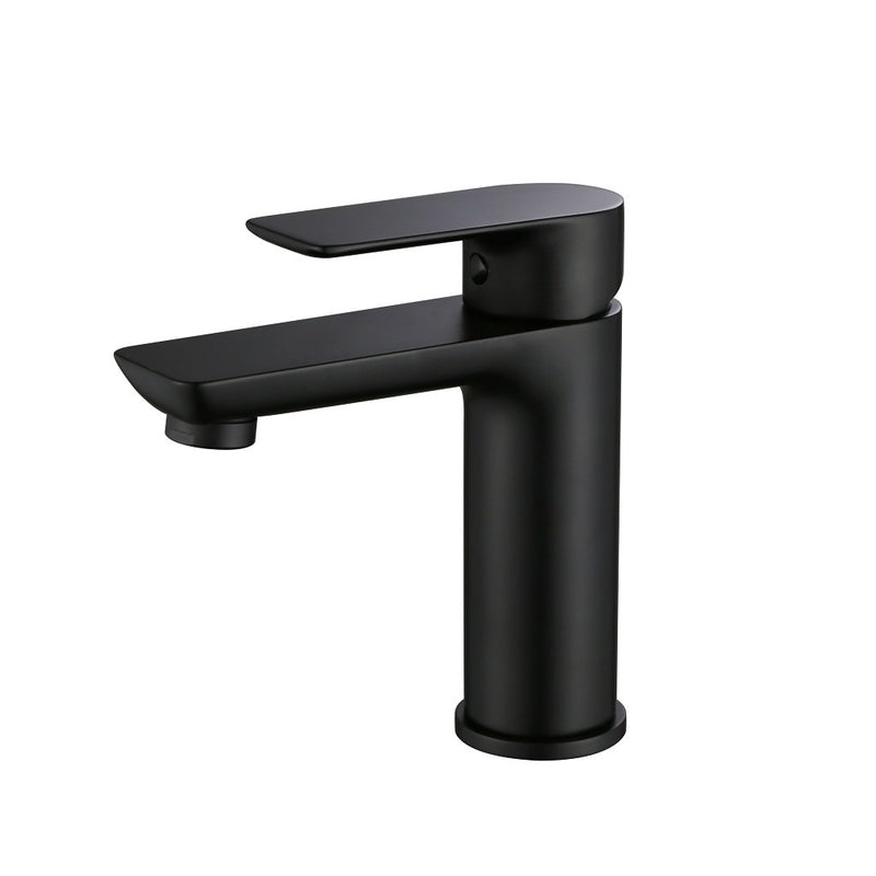 Munich Bathroom Faucet - Single Hole - 6" Brass/Matt Black