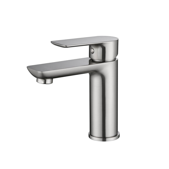 Munich Bathroom Faucet - Single Hole - 6" Brass/Brushed Nickel