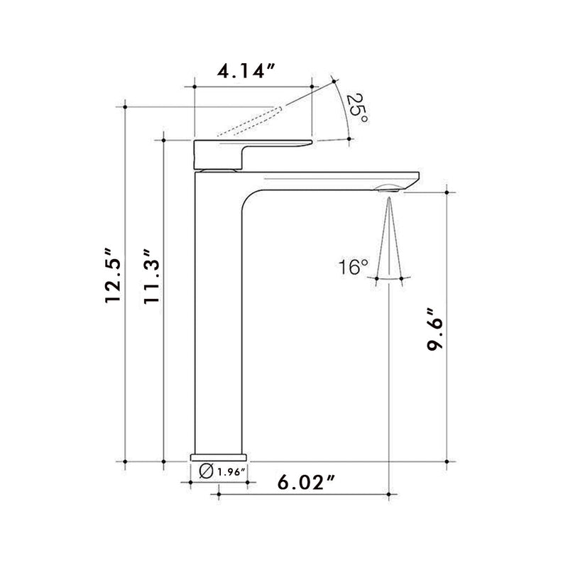 Munich Bathroom Faucet - Vessel - 12" Brass/Satin Brass