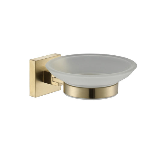 Line Soap Dish - Wall Mount - 4" Brass/Glass/Satin Brass