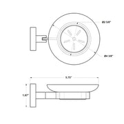 Line Soap Dish - Wall Mount - 4" Brass/Glass/Satin Brass