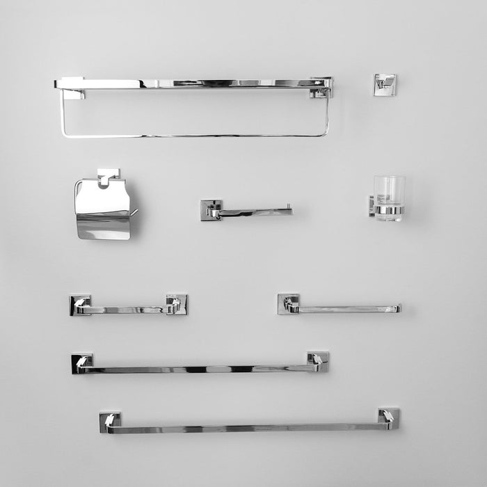Line Single Towel Bar - Wall Mount - 12" Brass/Polished Chrome