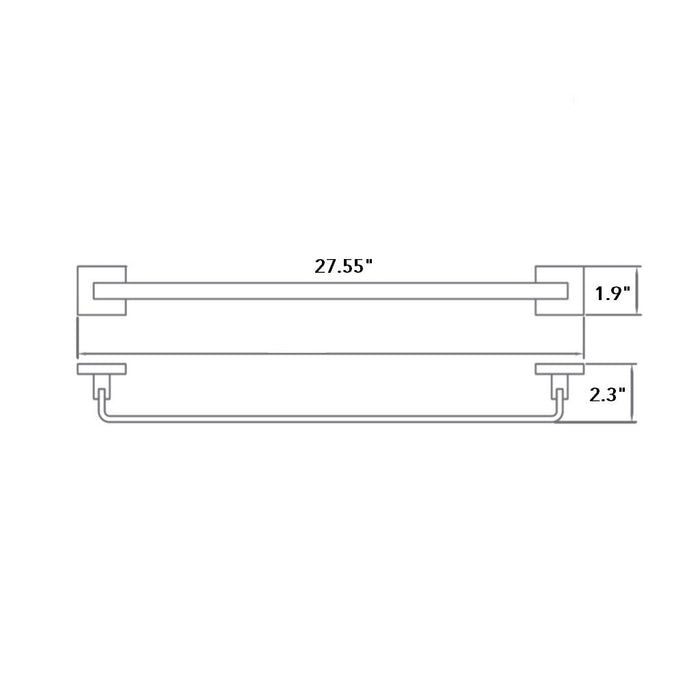 Line Single Towel Bar - Wall Mount - 30" Brass/Satin Brass