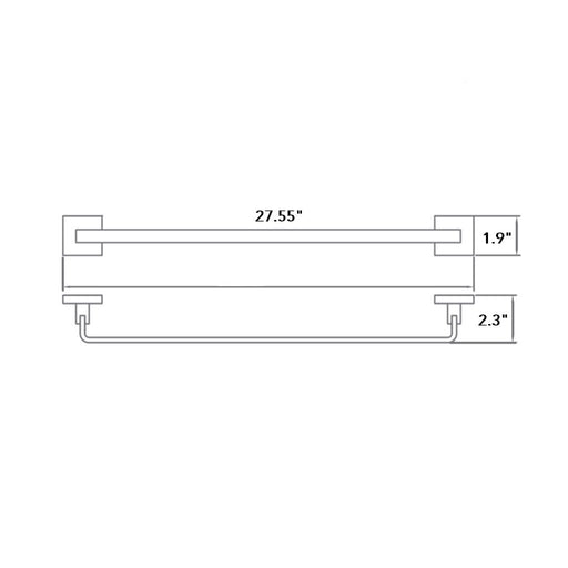 Line Single Towel Bar - Wall Mount - 30" Brass/Brushed Nickel