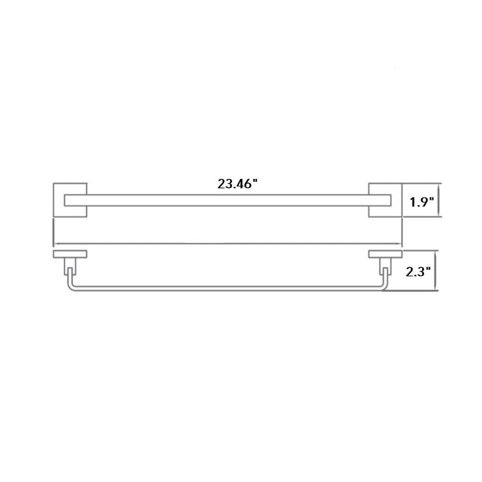 Line Single Towel Bar - Wall Mount - 24" Brass/Polished Chrome