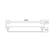 Line Single Towel Bar - Wall Mount - 24" Brass/Matt Black