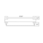 Line Single Towel Bar - Wall Mount - 30" Brass/Polished Chrome