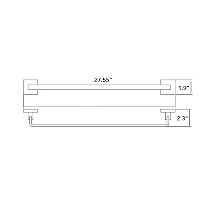 Line Single Towel Bar - Wall Mount - 30" Brass/Polished Chrome