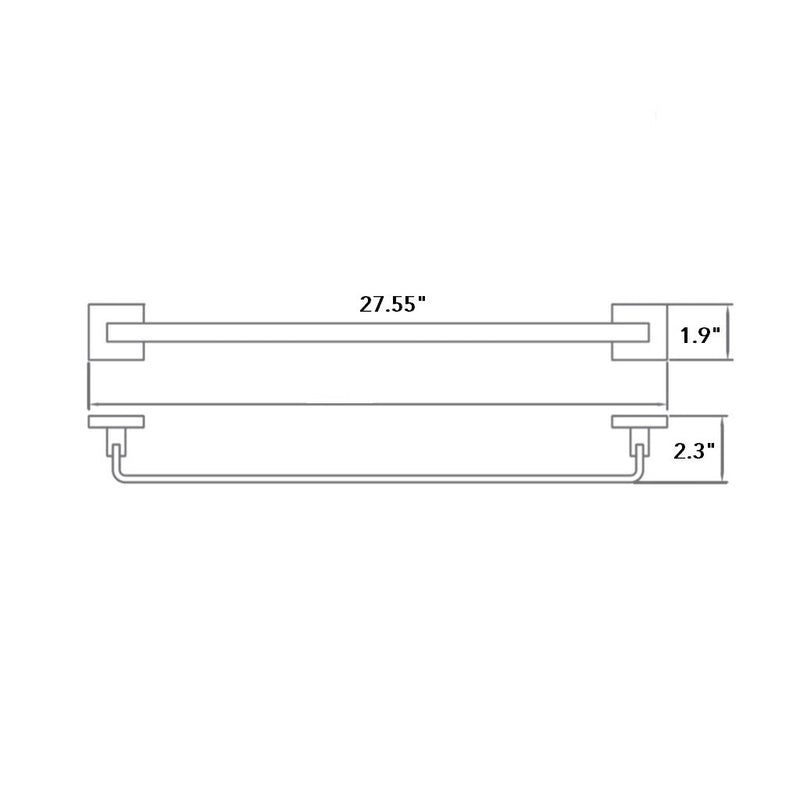 Line Single Towel Bar - Wall Mount - 30" Brass/Matt Black