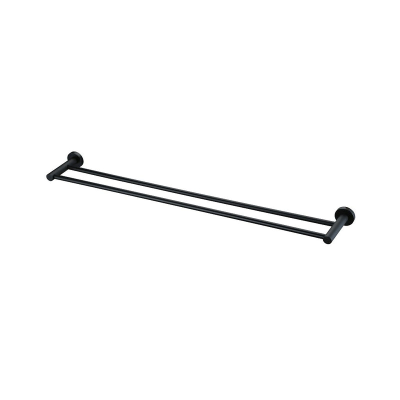 Metro Double Towel Bar - Wall Mount - 24" Brass/Matt Black