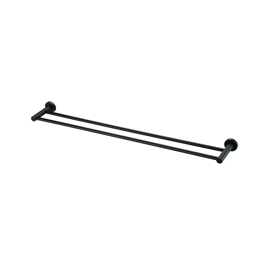 Metro Double Towel Bar - Wall Mount - 24" Brass/Matt Black