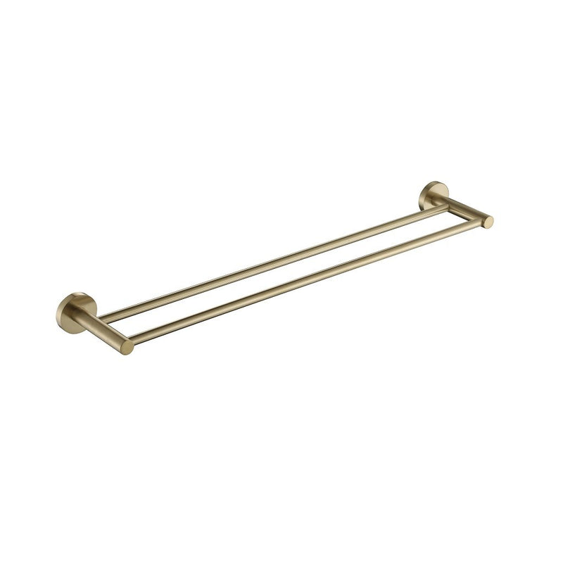 Metro Double Towel Bar - Wall Mount - 24" Brass/Satin Brass