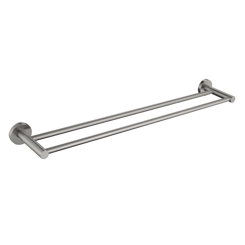 Metro Double Towel Bar - Wall Mount - 24" Brass/Brushed Nickel
