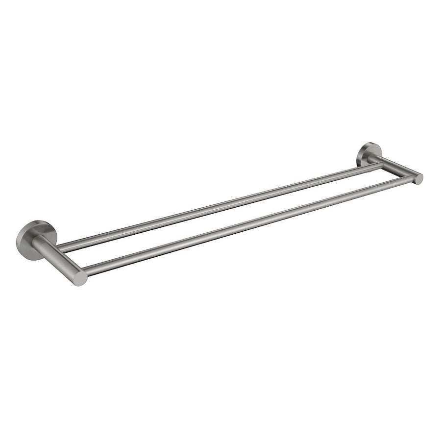 Metro Double Towel Bar - Wall Mount - 24" Brass/Brushed Nickel