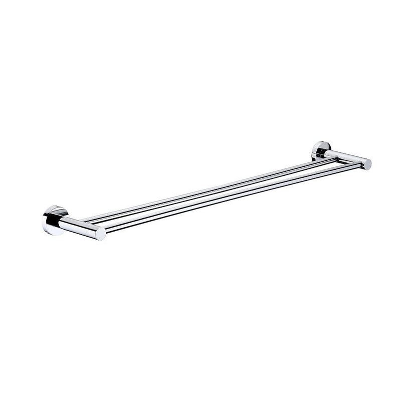 Metro Double Towel Bar - Wall Mount - 24" Brass/Polished Chrome