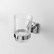 Line Toothbrush Holder - Wall Mount - 4" Brass/Glass/Polished Chrome