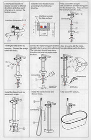 Devon Tub Faucet - Free Standing - 35" Brass/Brushed Nickel