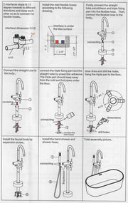 Metro Tub Faucet - Free Standing - 43" Brass/Polished Chrome
