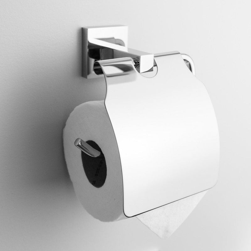 Line Lid Toilet Paper Holder - Wall Mount - 5" Brass/Polished Chrome