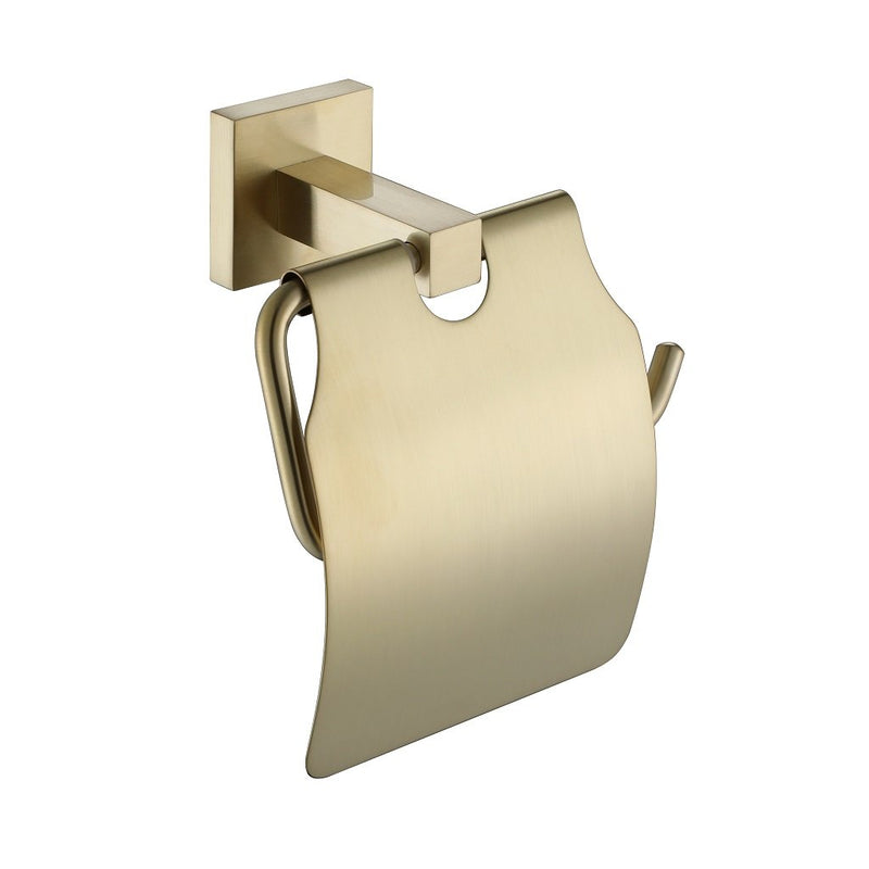 Line Lid Toilet Paper Holder - Wall Mount - 5" Brass/Satin Brass