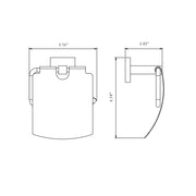 Line Lid Toilet Paper Holder - Wall Mount - 5" Brass/Brushed Nickel