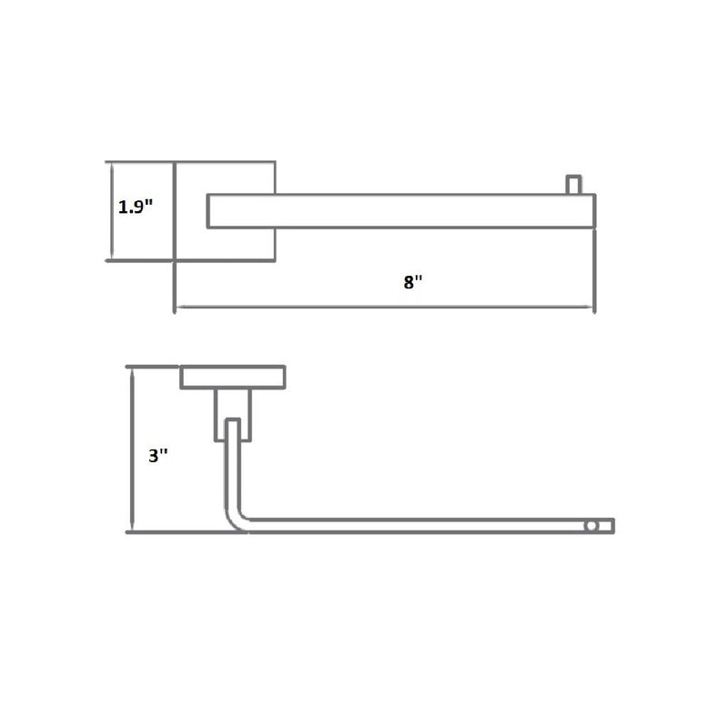 Line Toilet Paper Holder - Wall Mount - 6" Brass/Polished Chrome