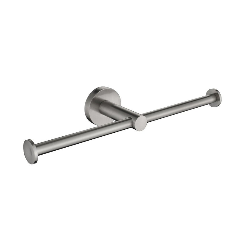 Metro Double Toilet Paper Holder - Wall Mount - 11" Brass/Brushed Nickel