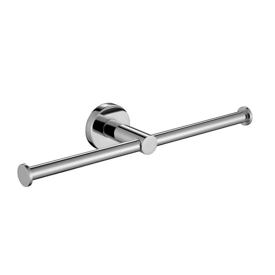 Metro Double Toilet Paper Holder - Wall Mount - 11" Brass/Polished Chrome