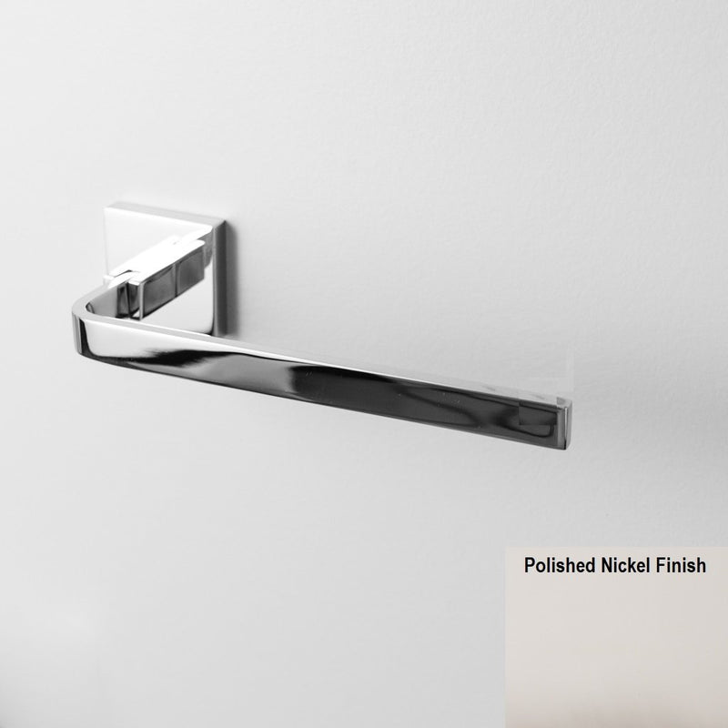 Line Towel Ring - Wall Mount - 9" Brass/Polished Nickel