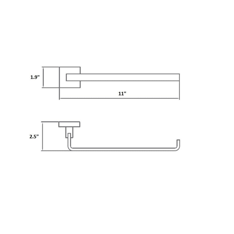 Line Towel Ring - Wall Mount - 9" Brass/Matt Black