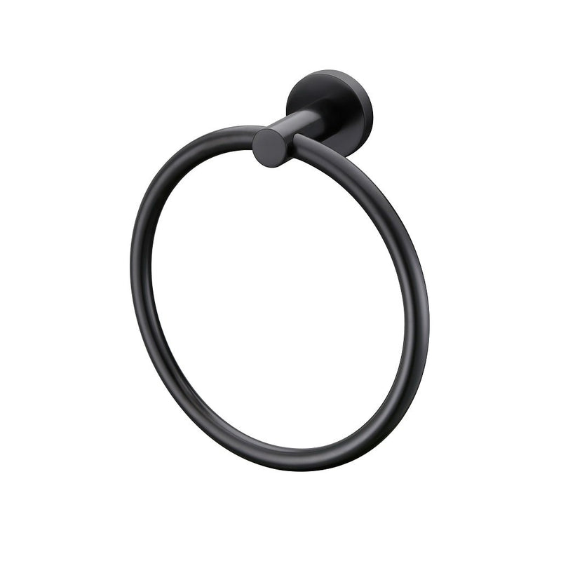 Metro Towel Ring - Wall Mount - 7" Brass/Matt Black