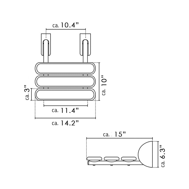 Pro Folding Shower Seat - Wall Mount - 15" Aluminum/Brown