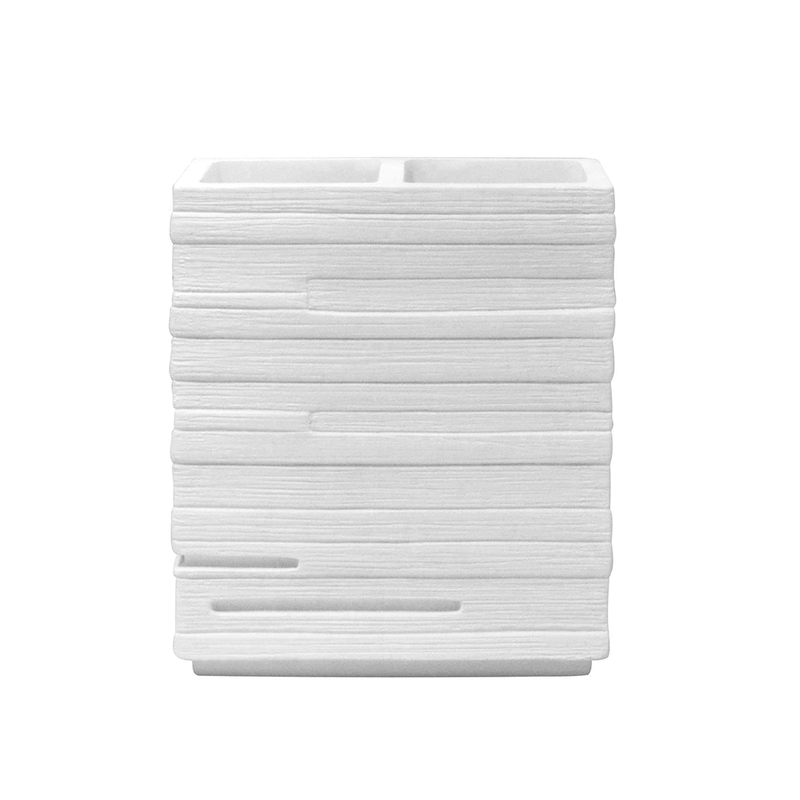 Brick Toothbrush Holder - Free Standing - 12" Polyresin/White