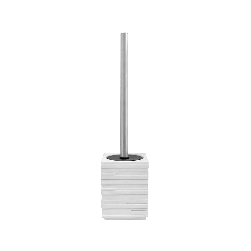 Brick Toilet Brush Holder - Free Standing - 16" Resin/White