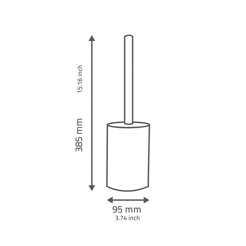 Brick Toilet Brush Holder - Free Standing - 16" Resin/White