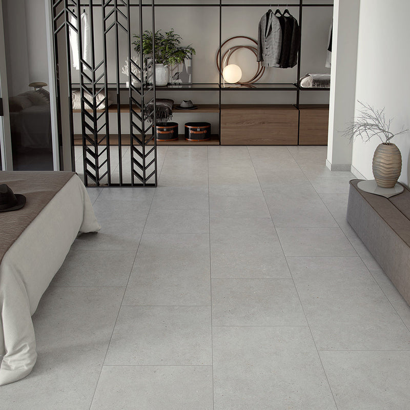 Stone Basel Gris Floor Tile - Wall Or Floor Mount - 24 x 48" Porcelain/Gray