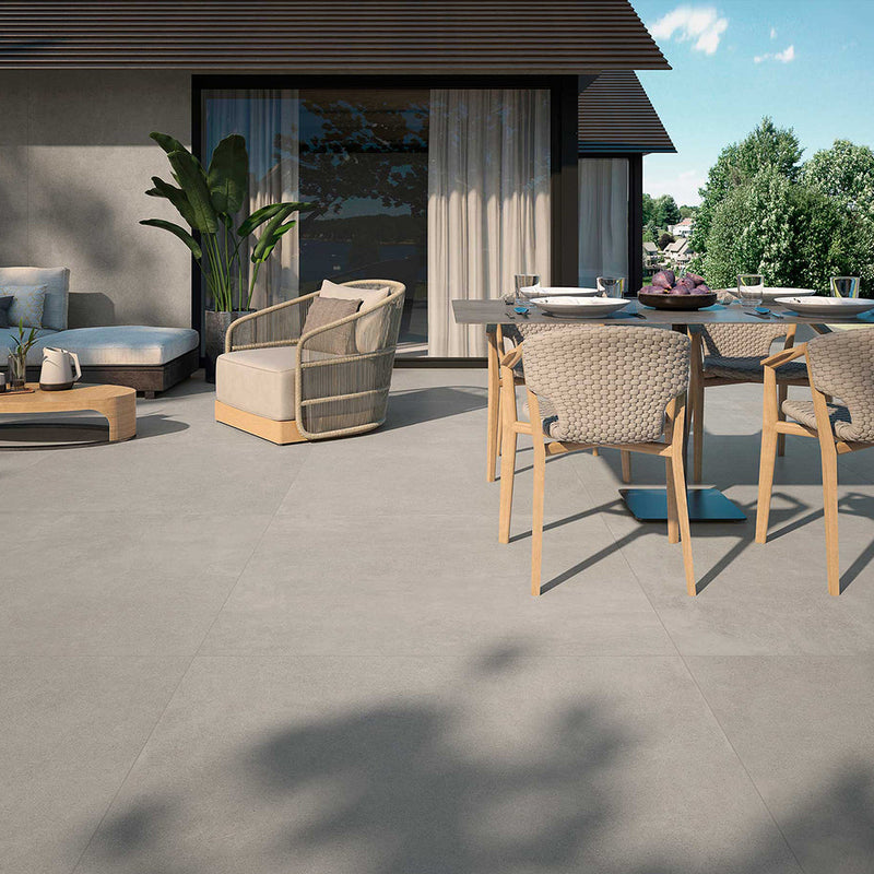 Slabs Concrete Gray PO Floor Tile - Floor Mount - 48 x 48" Porcelain/Polished